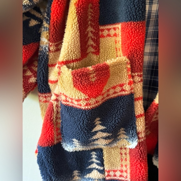 Pilcro Anthropologie Sherpa large l oversized southwest Aztec print teddy jacket - Picture 5 of 10